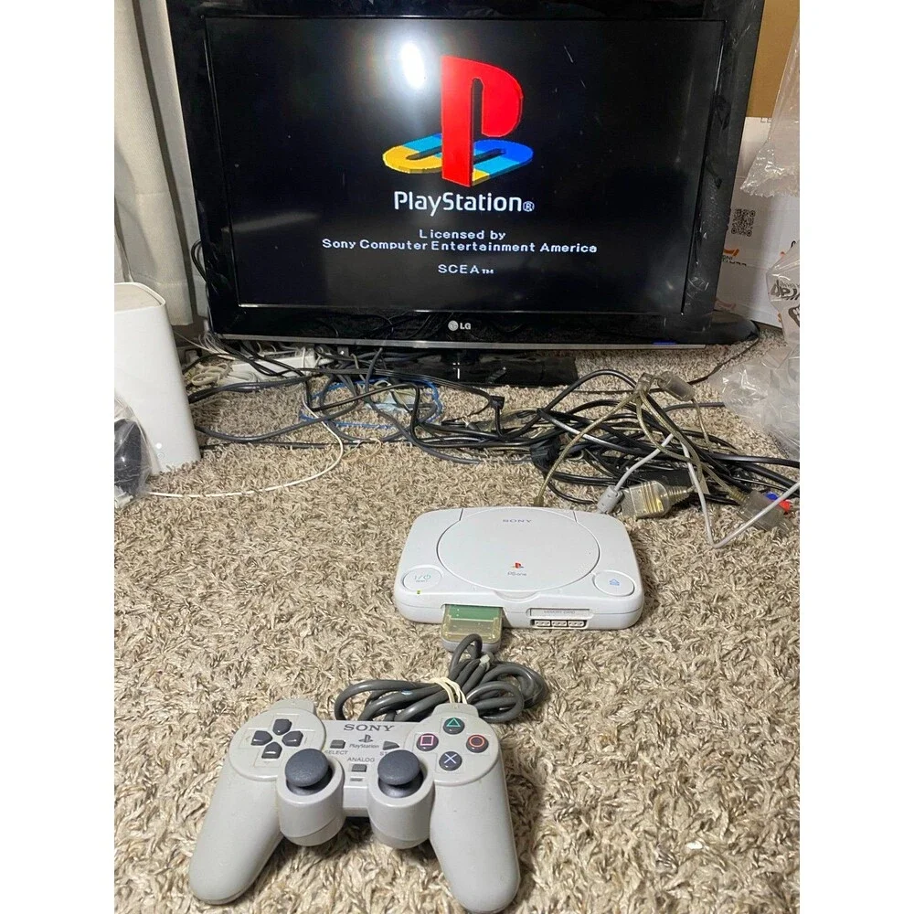 Sony PlayStation PS One Slim Console BUNDLE - Gray | SCPH-101 | Tested PS1
